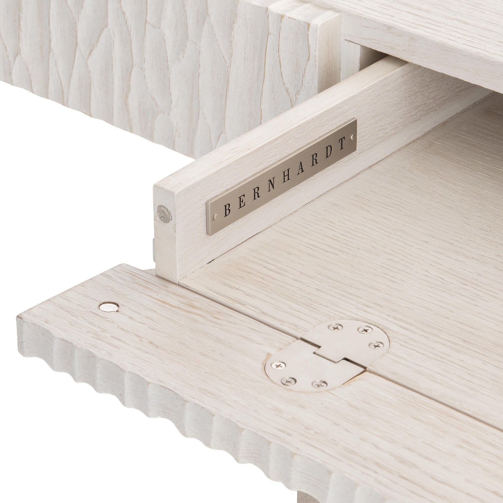 Solaria Weathered Bone/Shiny Nickel Desk - Ornate Home