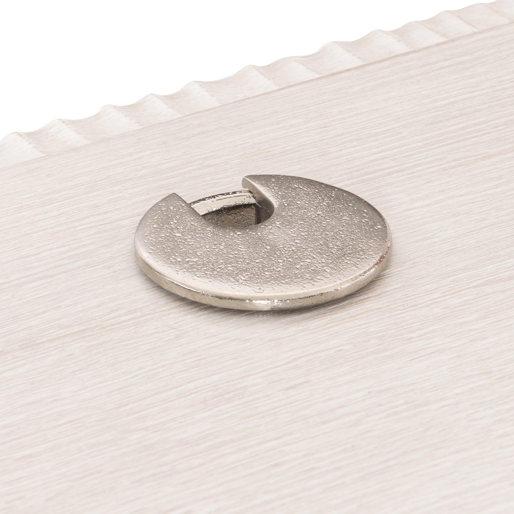 Solaria Weathered Bone/Shiny Nickel Desk - Ornate Home