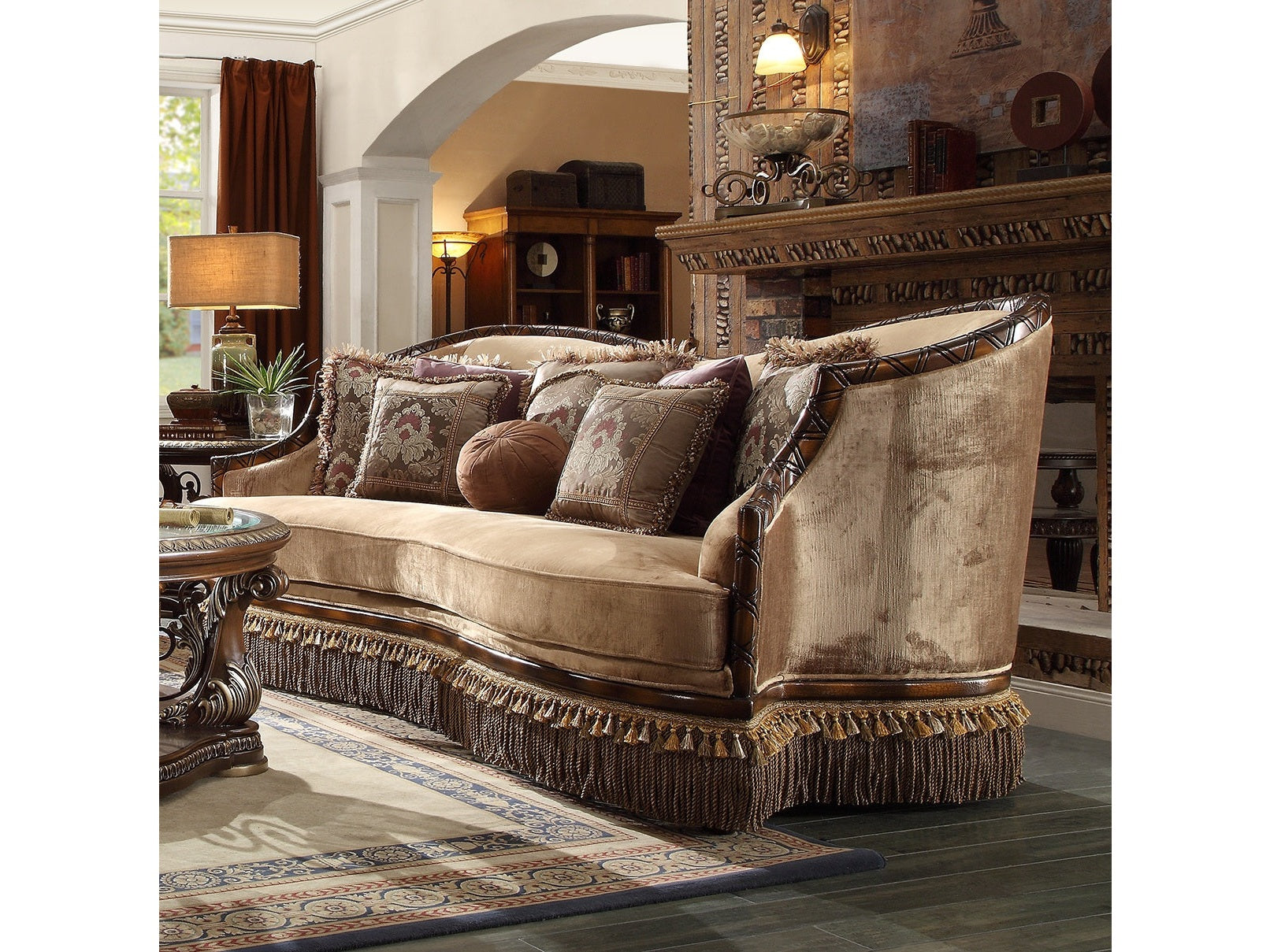 Solaris Antique Brown Sofa / HD-1631 - Ornate Home