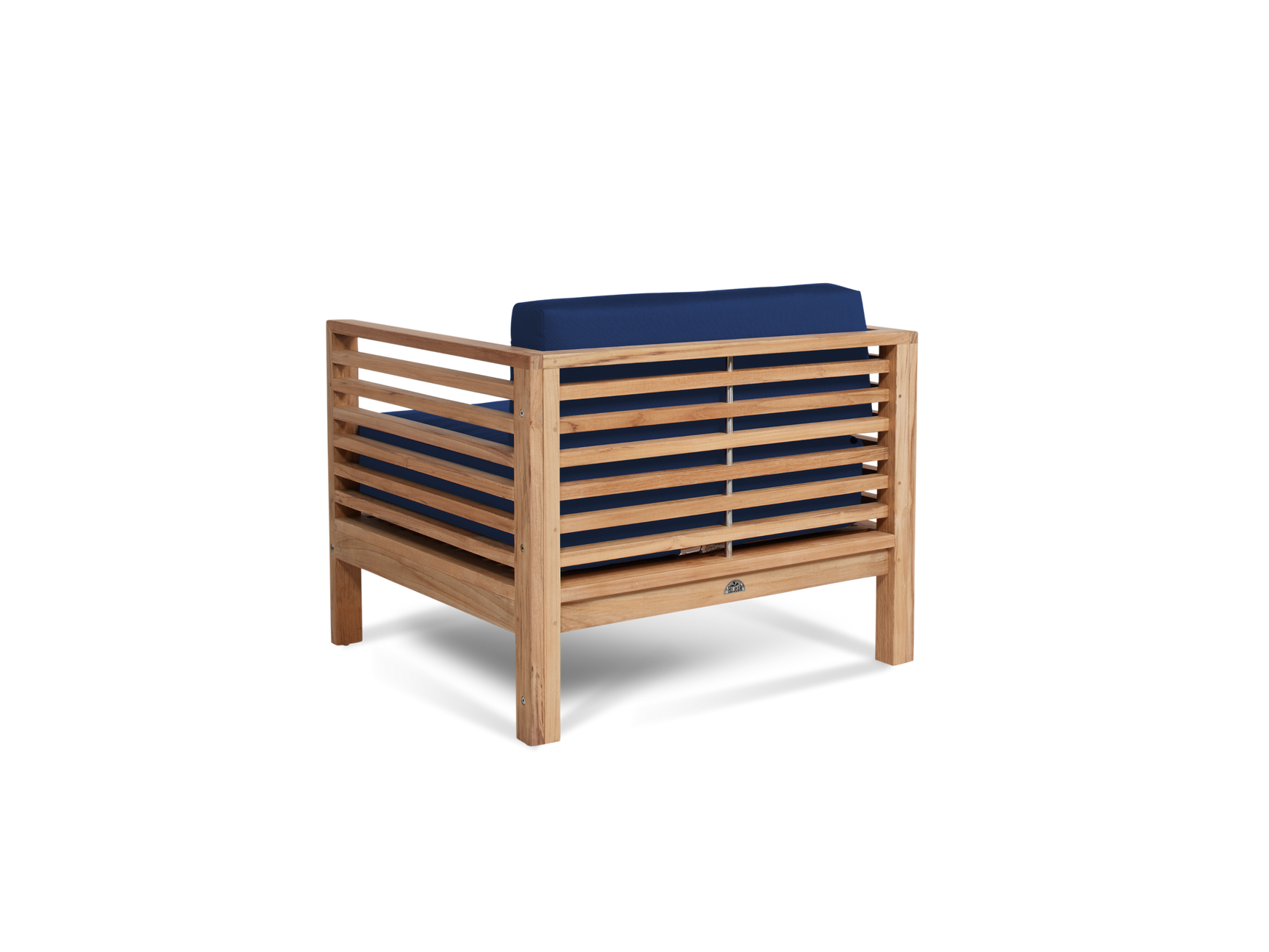 Soleil 2-piece Teak Navy Outdoor Lounge Set with Sunbrella® Cushion - Ornate Home