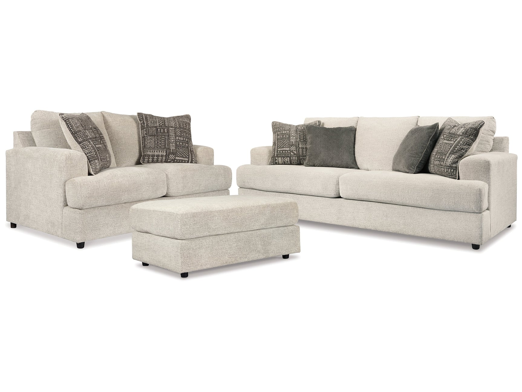 Soletren Stone Sofa, Loveseat, and Ottoman - Ornate Home