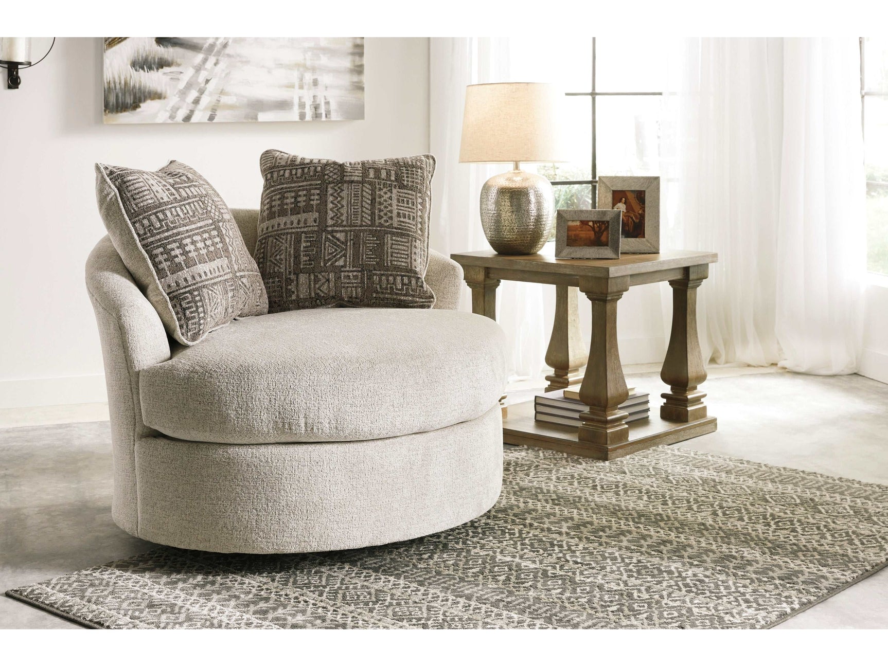 Soletren Stone Swivel Accent Chair (Online Special Price) - Ornate Home