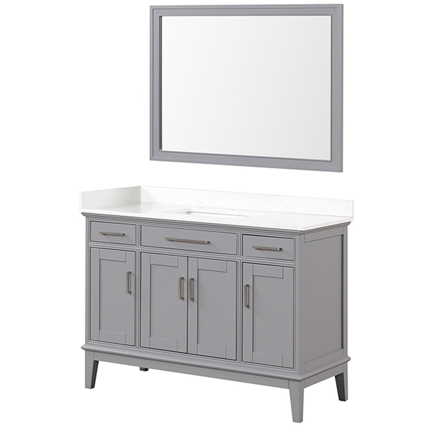 Soline White/Gray Vanity Set w/ Mirror - Ornate Home
