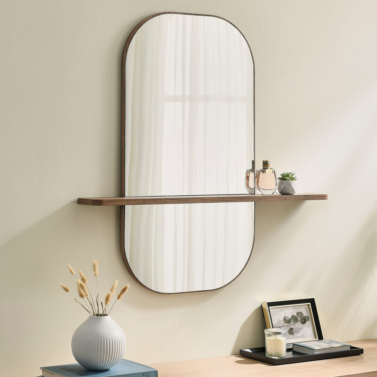 Solstice Walnut Large Oval Mirror - Ornate Home