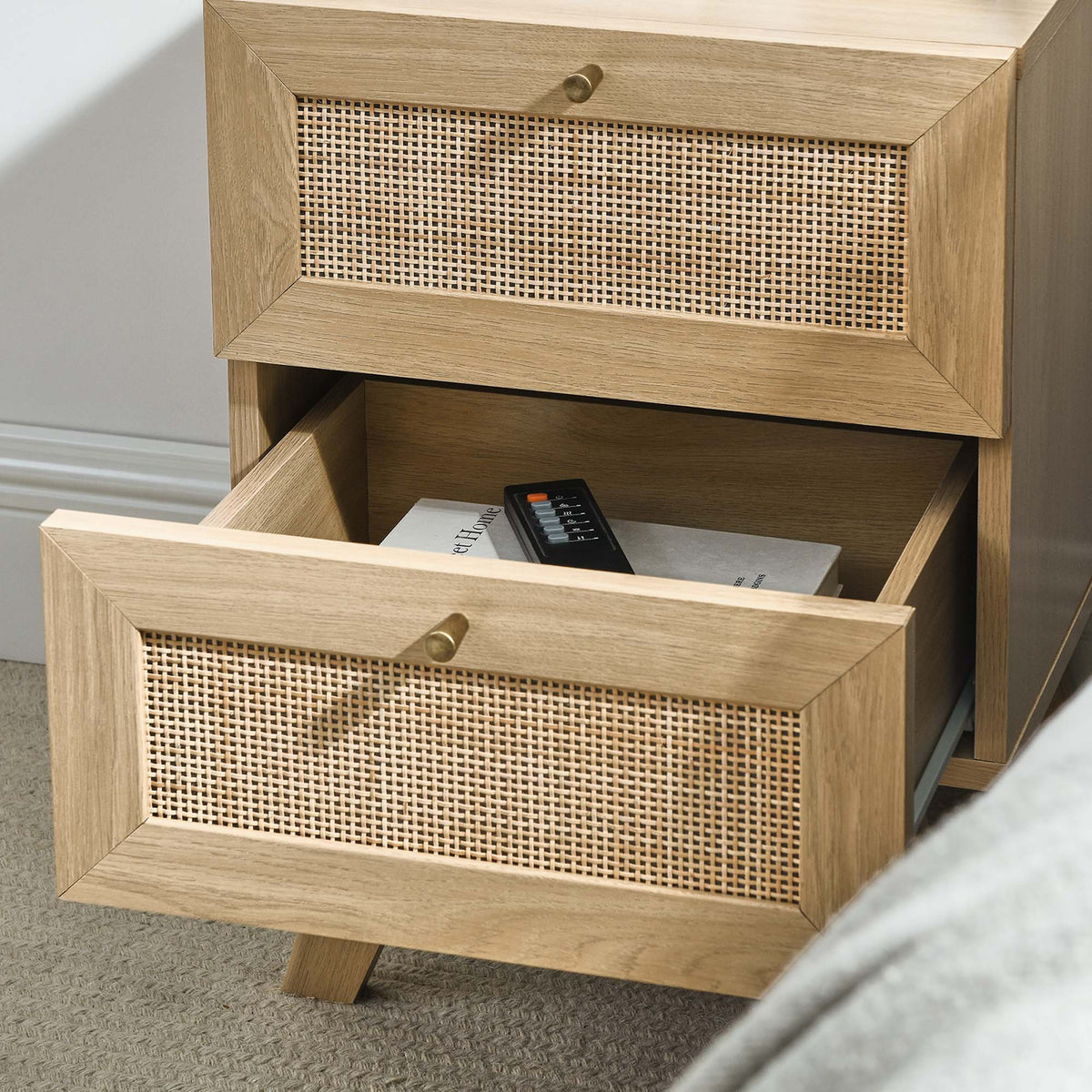 Soma Oak 2-Drawer Nightstand - Ornate Home