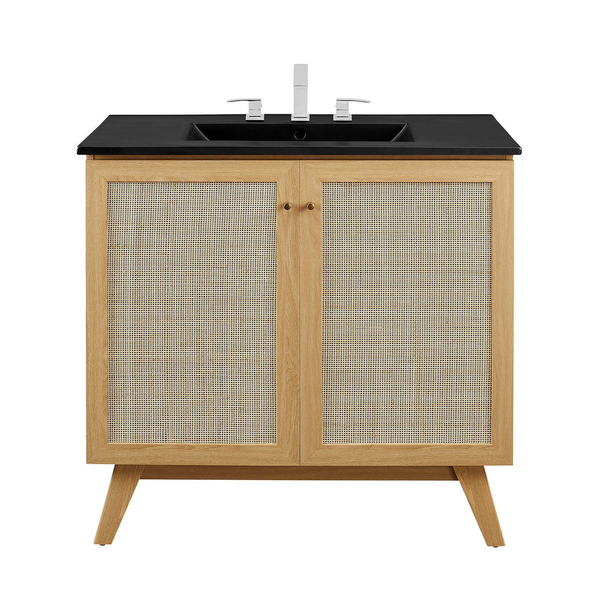 Soma Oak/Black 36" Bathroom Vanity - Ornate Home
