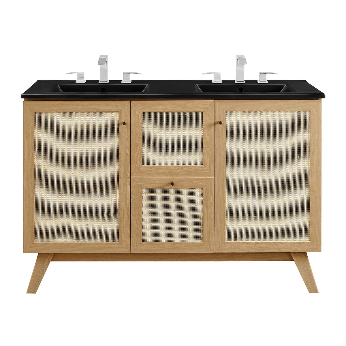 Soma Oak/Black 48" Double Sink Bathroom Vanity - Ornate Home