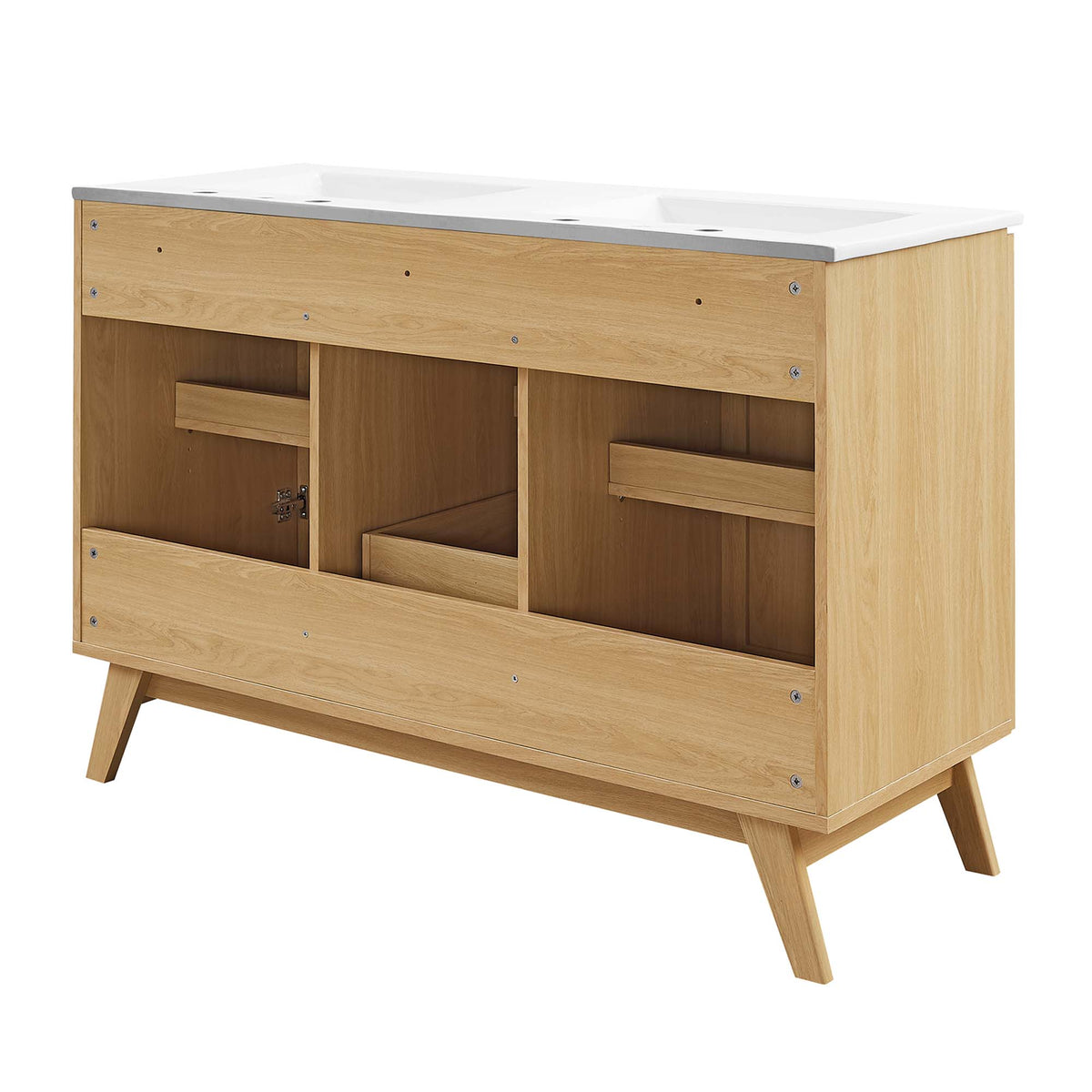 Soma Oak/White 48" Double Sink Bathroom Vanity - Ornate Home