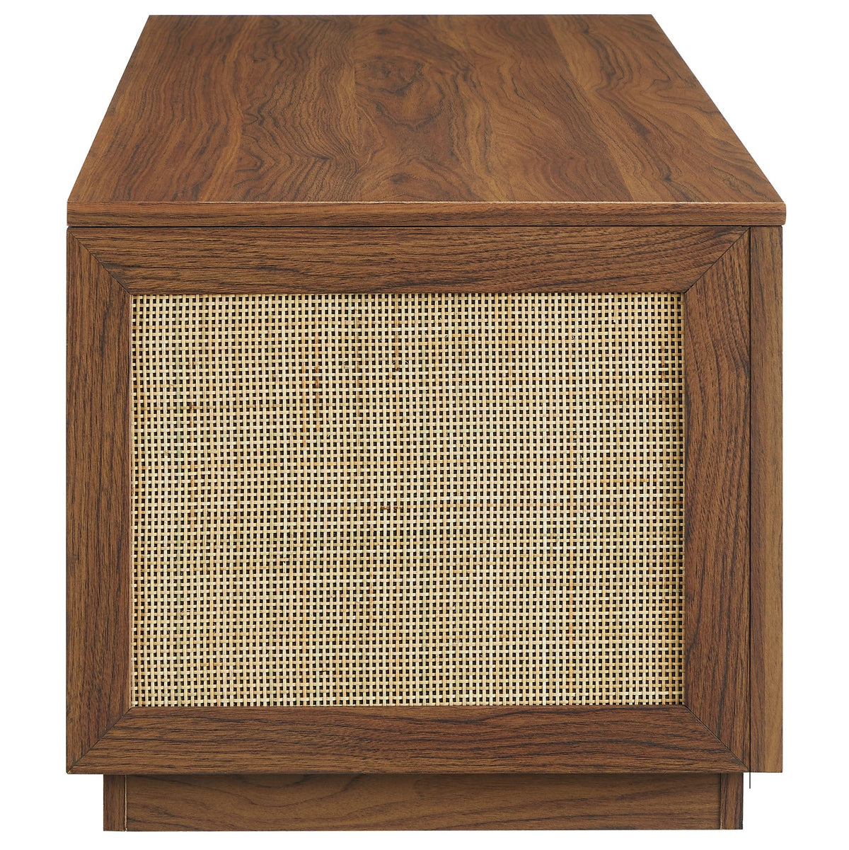 Soma Walnut 47" Rattan Storage Bench - Ornate Home