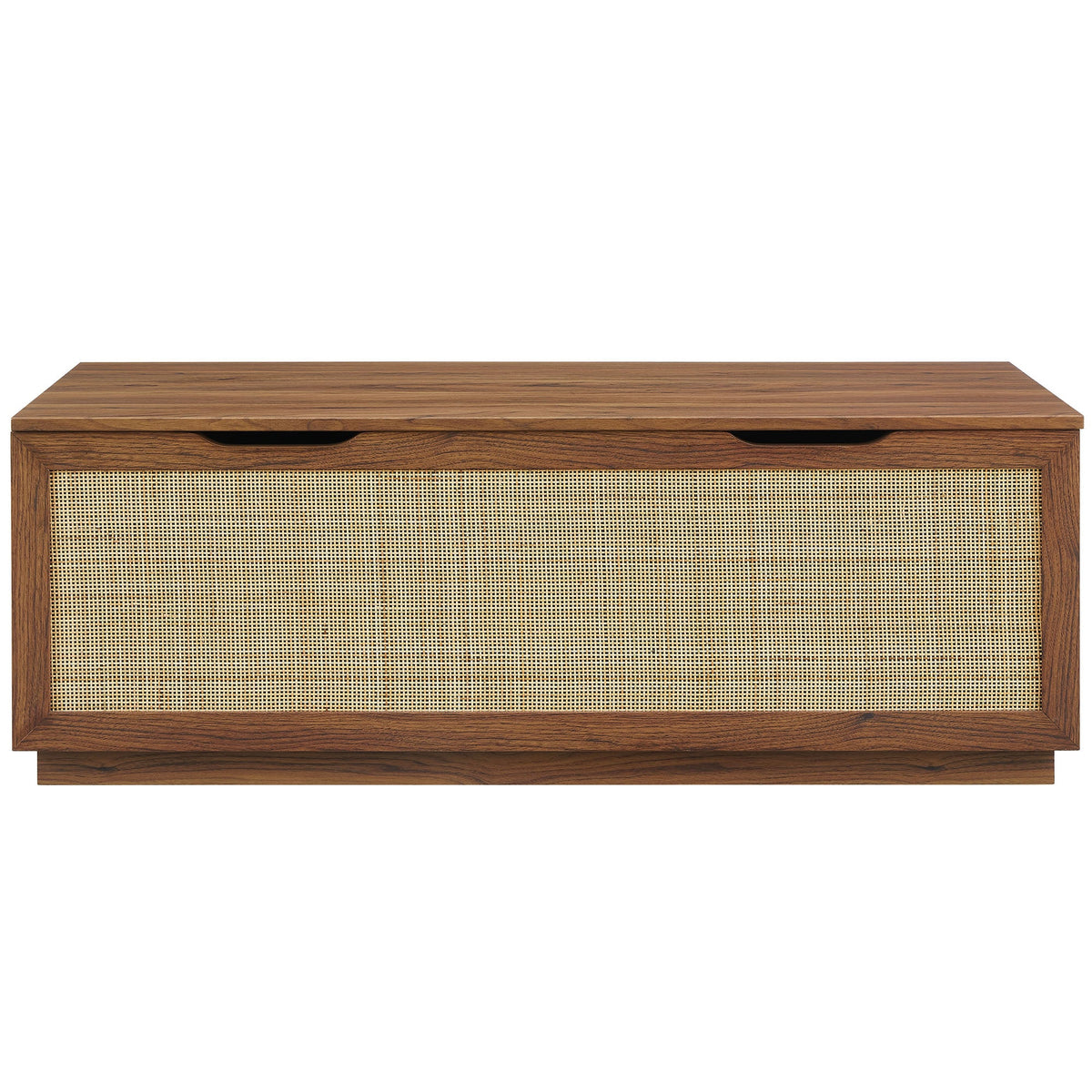 Soma Walnut 47" Rattan Storage Bench - Ornate Home