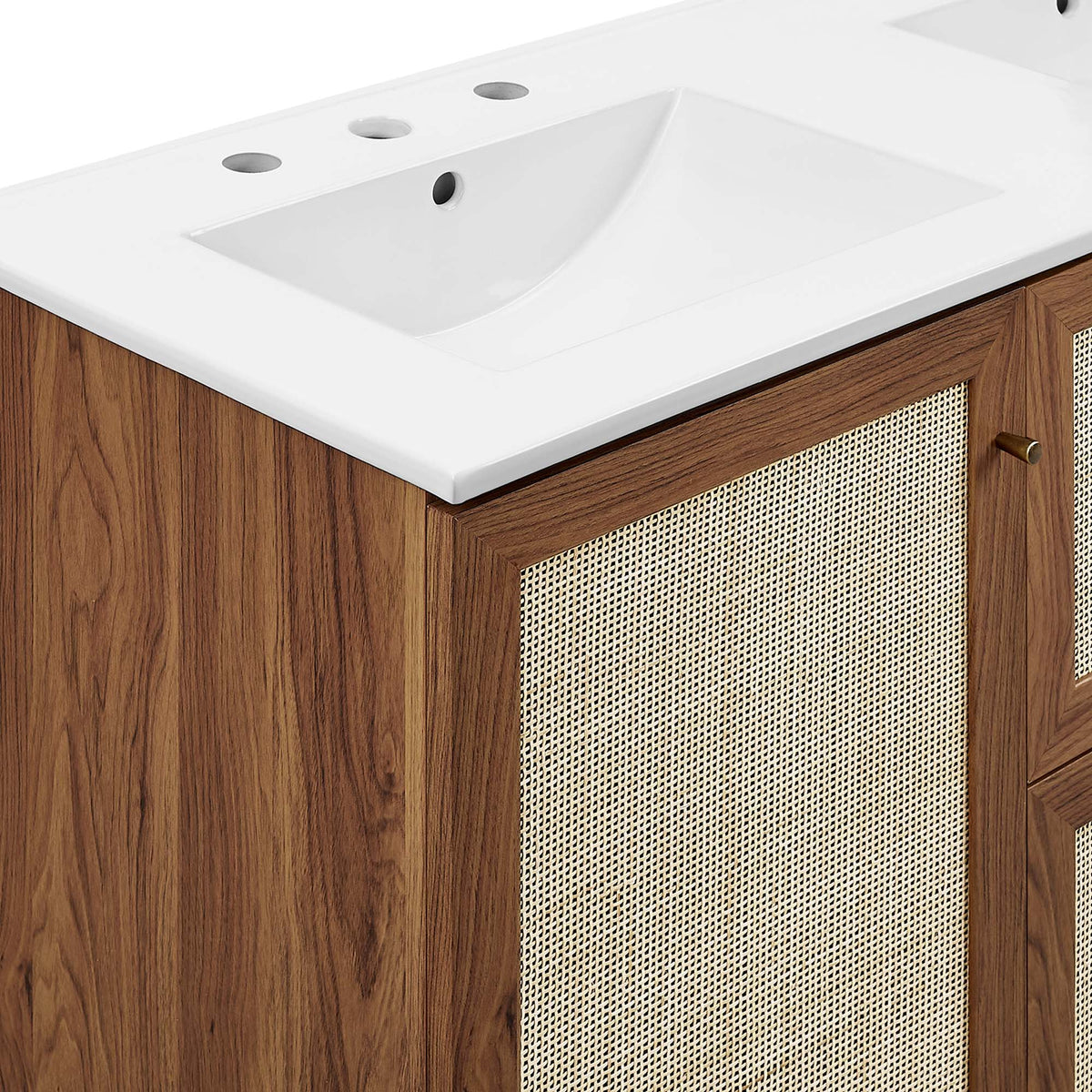 Soma Walnut/White 48" Double Sink Bathroom Vanity - Ornate Home