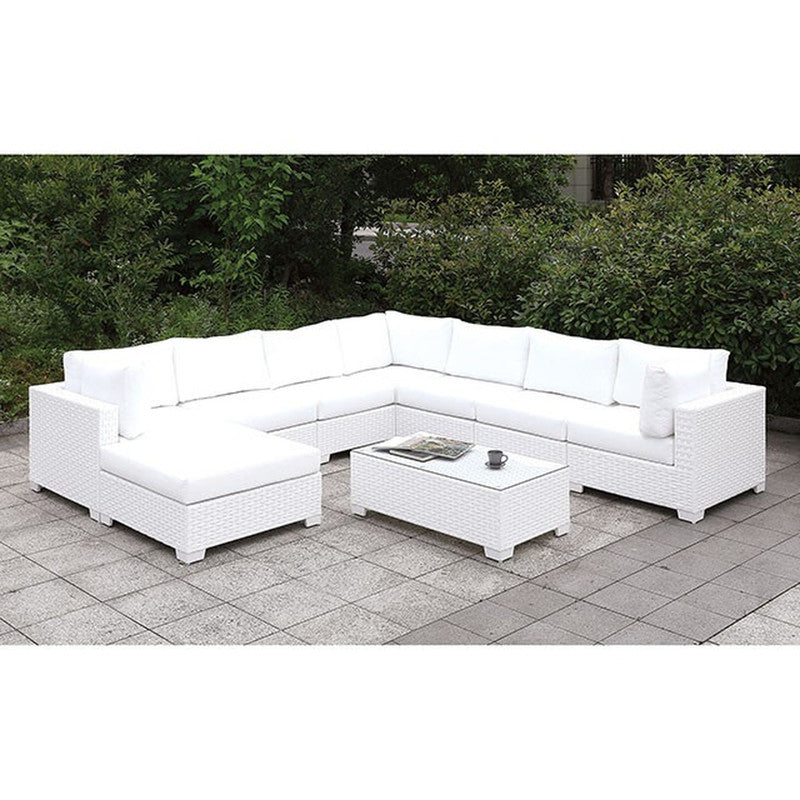 Somani White Outdoor Ottoman - Ornate Home