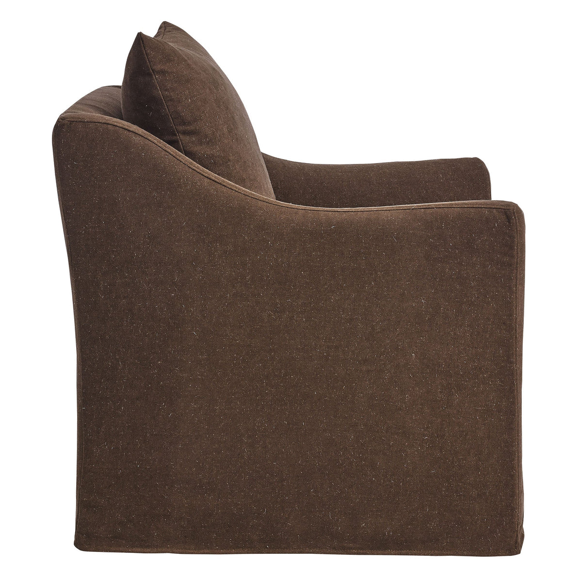 Somerset Cocoa Linen Blend Slipcovered Armchair - Ornate Home