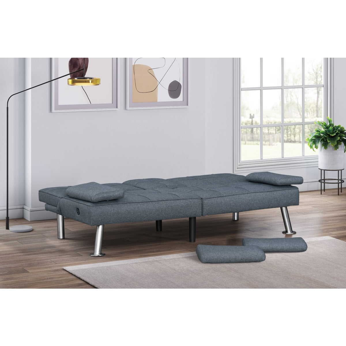 Somerset Grey Futon - Ornate Home