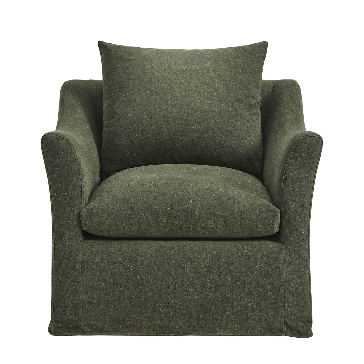 Somerset Sage Linen Blend Slipcovered Armchair - Ornate Home