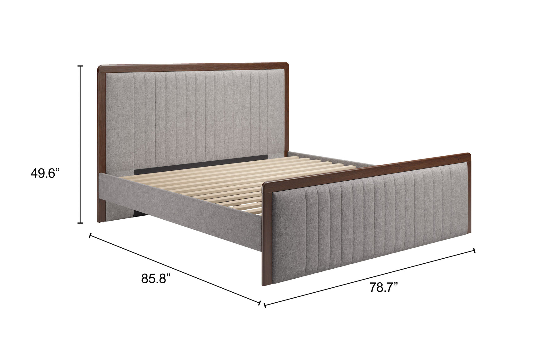 Somune Gray & Walnut King Bed - Ornate Home