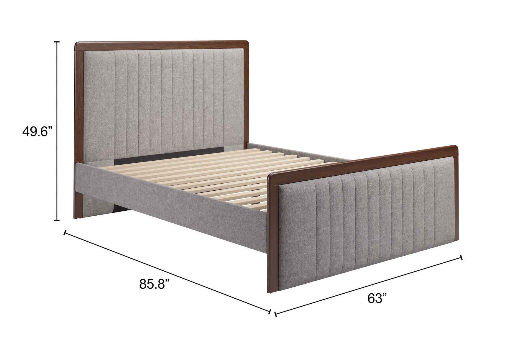 Somune Gray & Walnut Queen Bed - Ornate Home