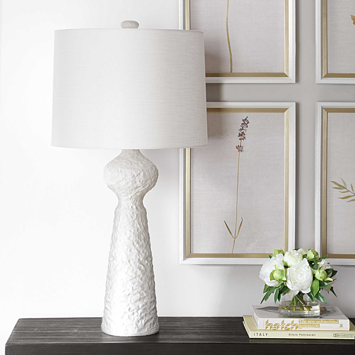Sonata Textured White Table Lamp - Ornate Home
