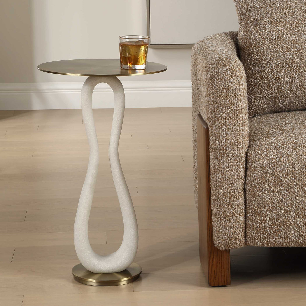 Sonia Brass Modern Accent Table - Ornate Home