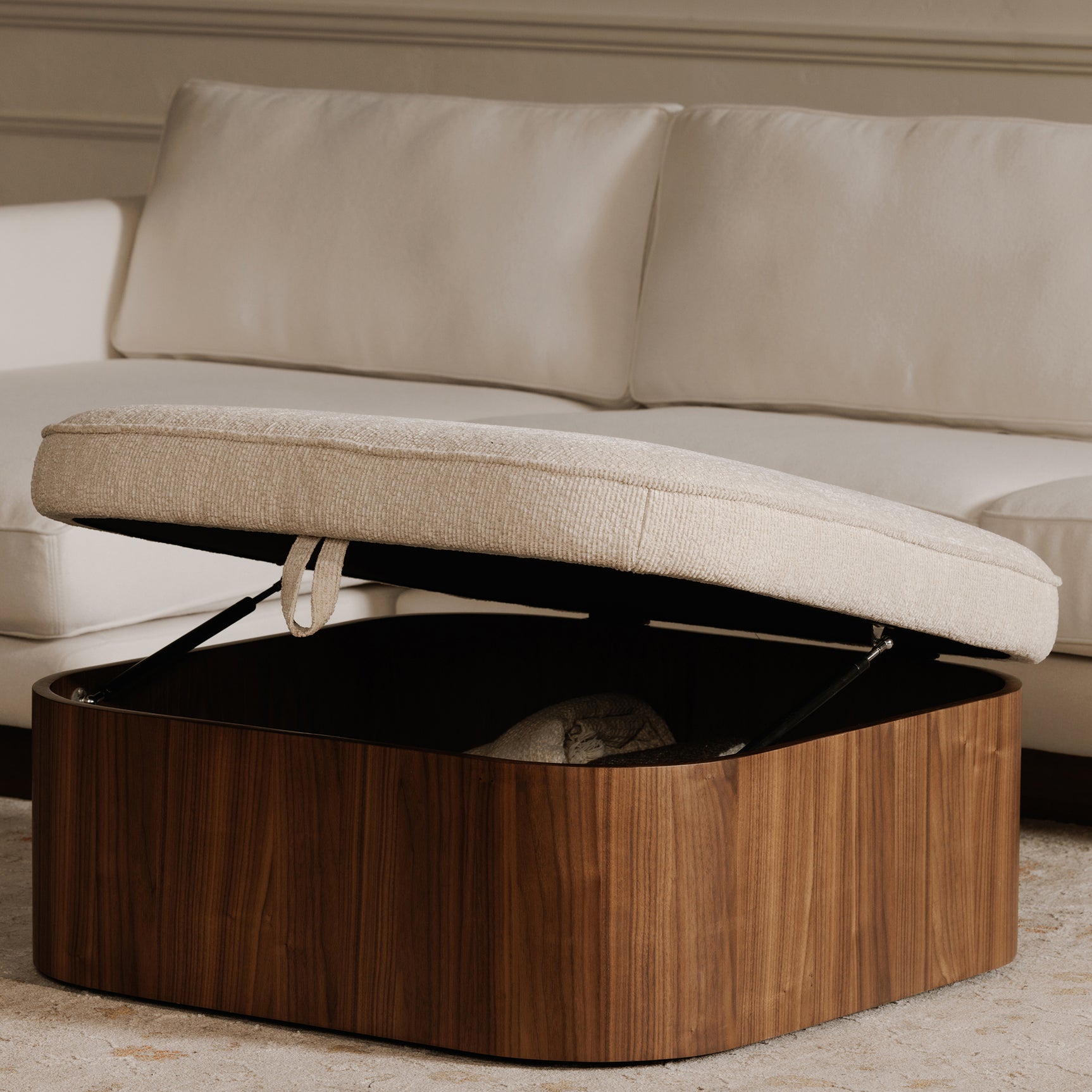 Sonny Walnut Ottoman - Ornate Home