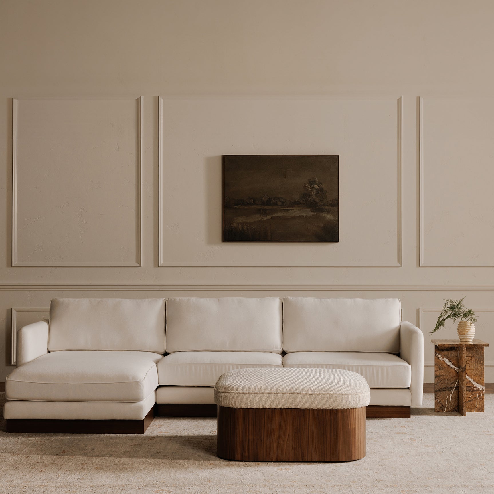 Sonny Walnut Ottoman - Ornate Home