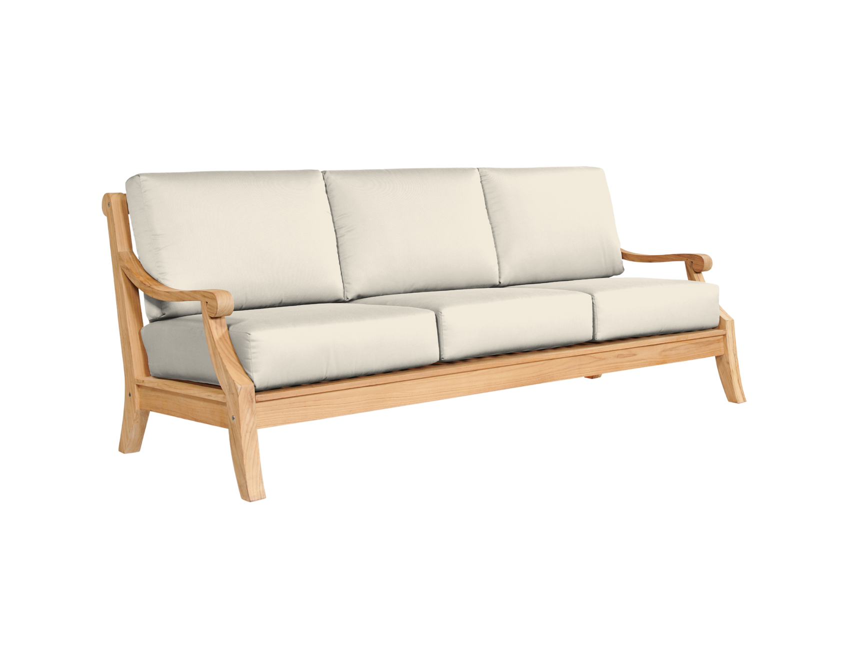 Sonoma 3-Person Teak Canvas Outdoor Sofa with Sunbrella® Cushion - Ornate Home