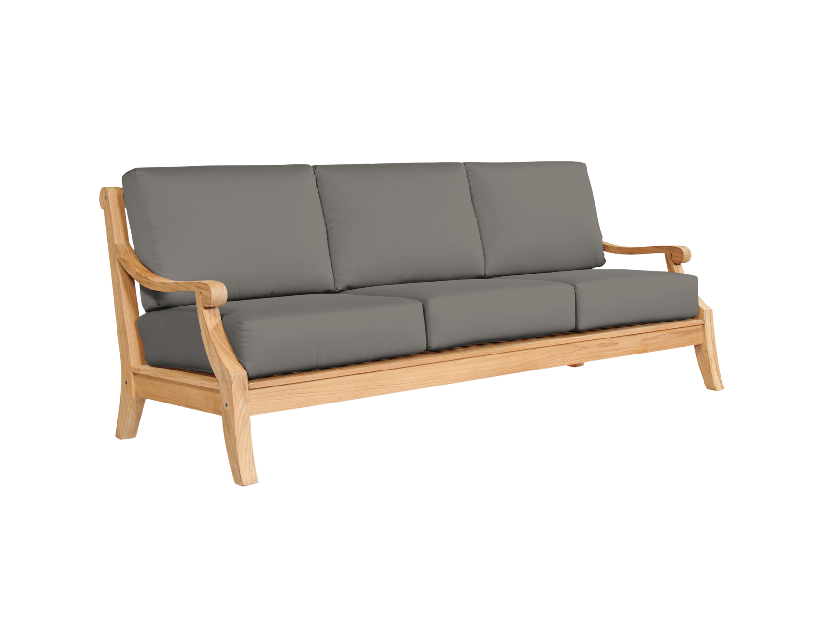 Sonoma 3-Person Teak Charcoal Outdoor Sofa with Sunbrella® Cushion - Ornate Home