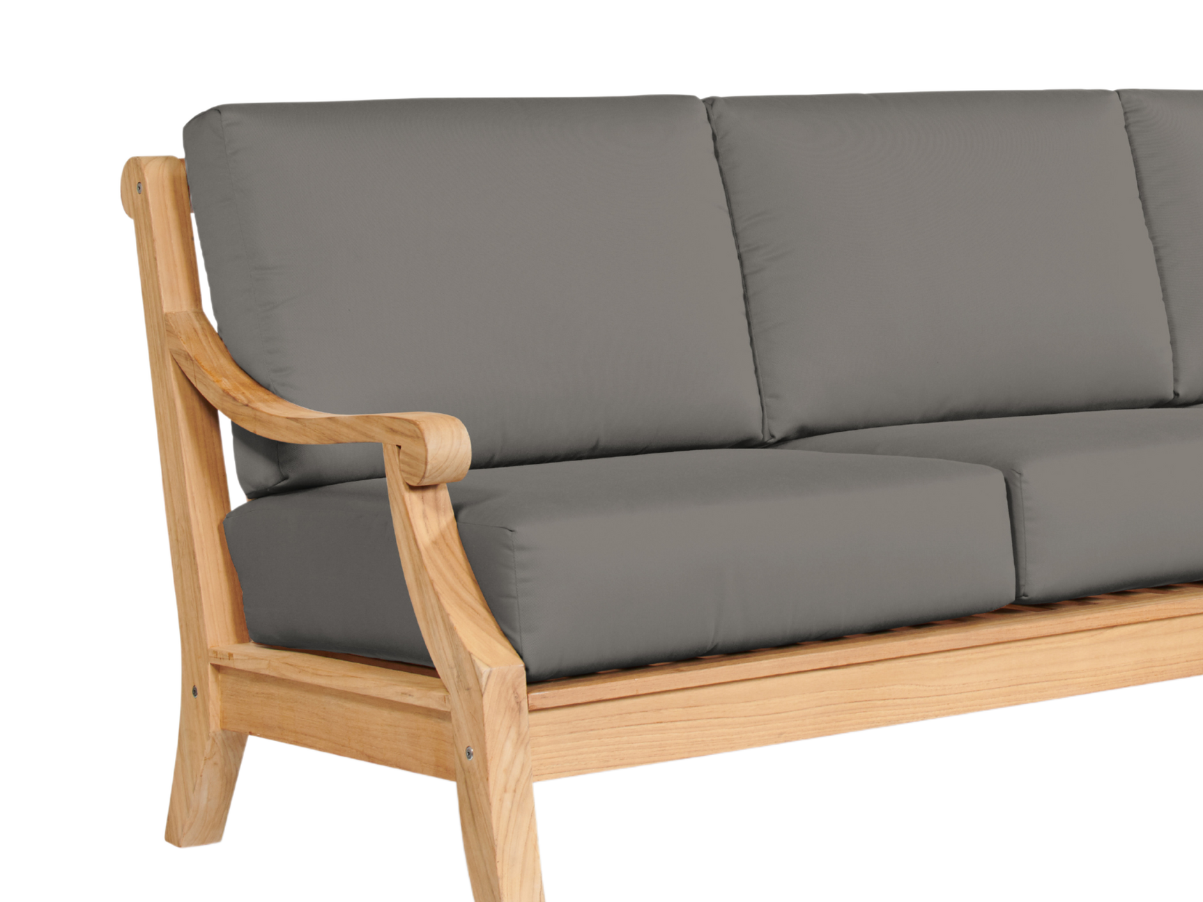 Sonoma 3-Person Teak Charcoal Outdoor Sofa with Sunbrella® Cushion - Ornate Home