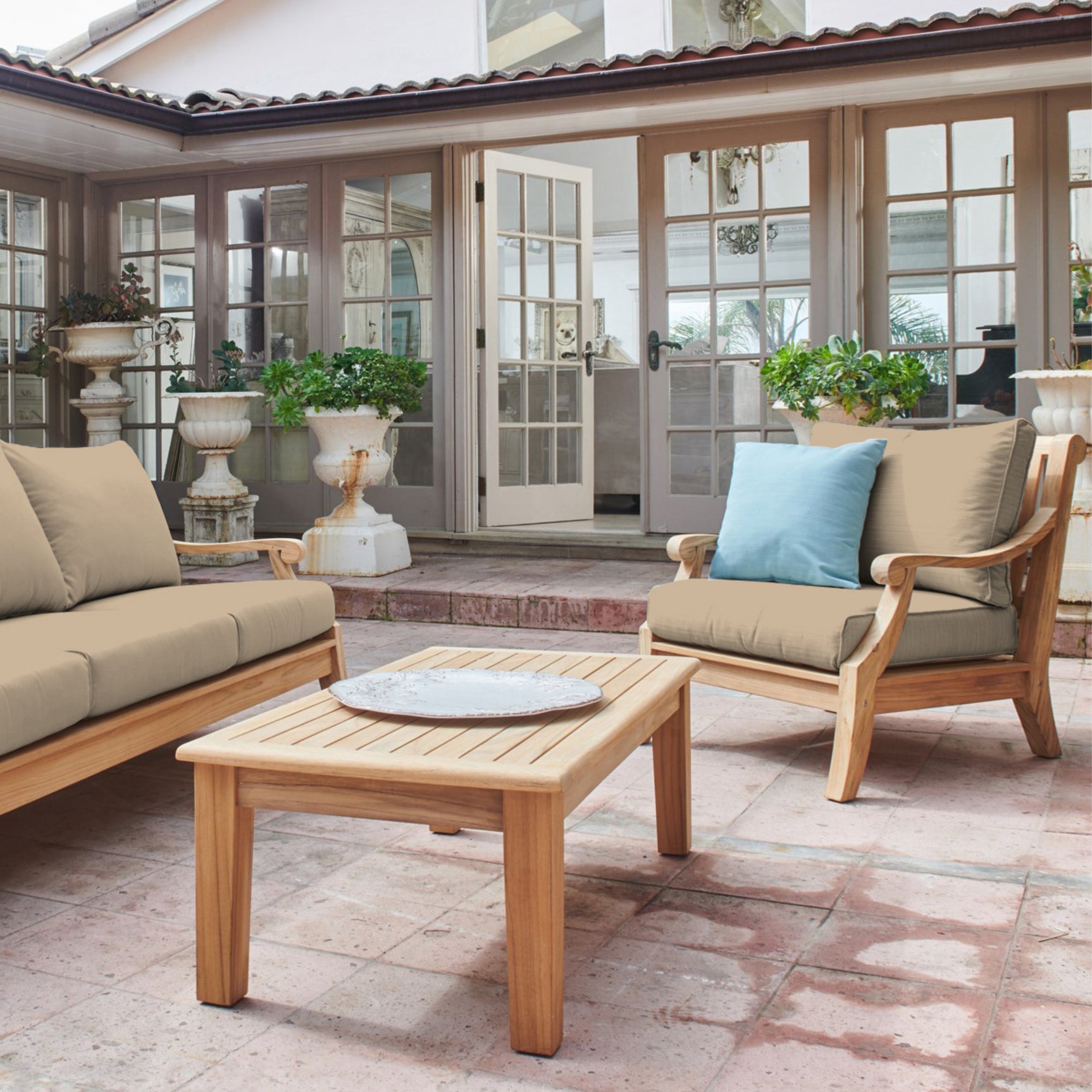 Sonoma Teak Fawn Outdoor Club Chair with Sunbrella® Cushion - Ornate Home