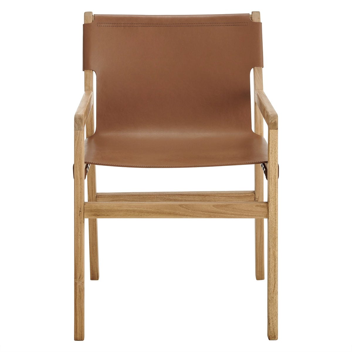 Sonora Chestnut Tan Leather Dining Chair - Ornate Home