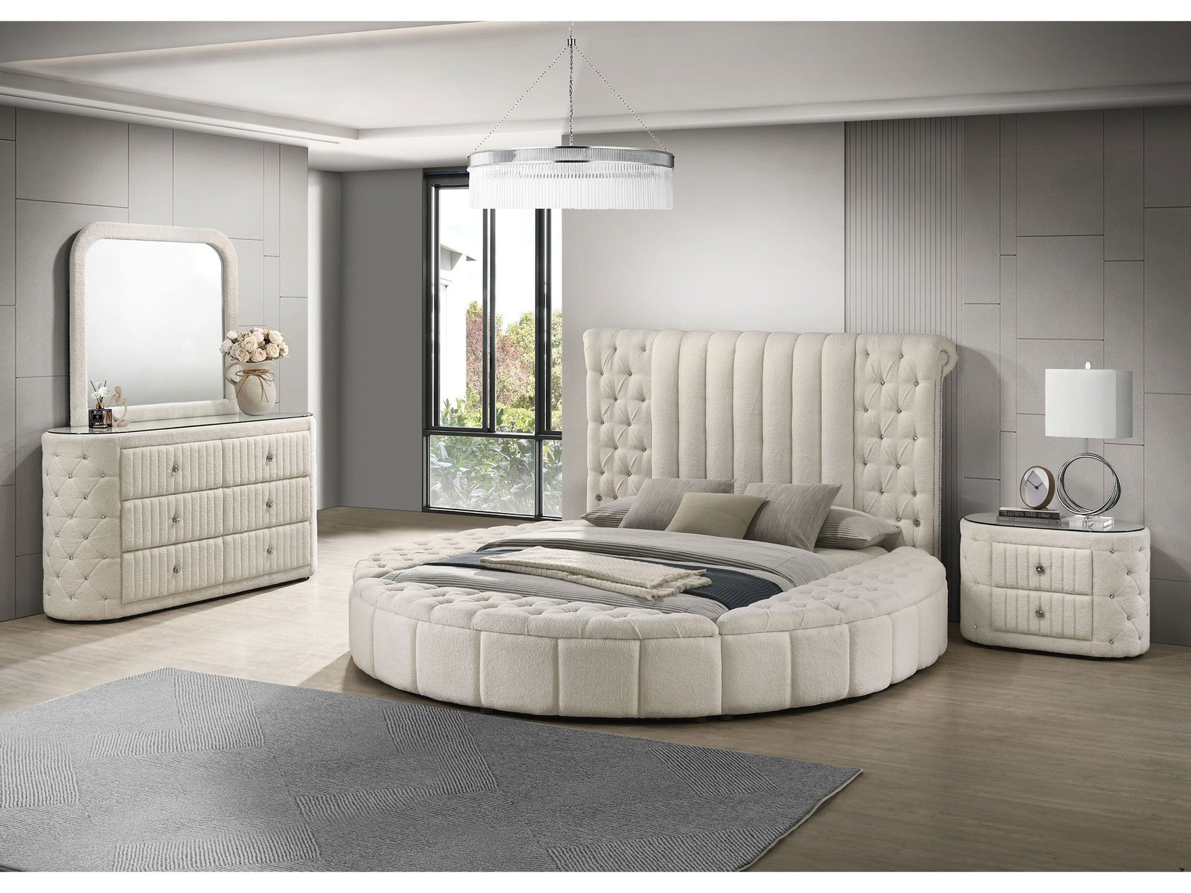 Sonya Ivory 4-piece Upholstered Queen Bedroom Set - Ornate Home