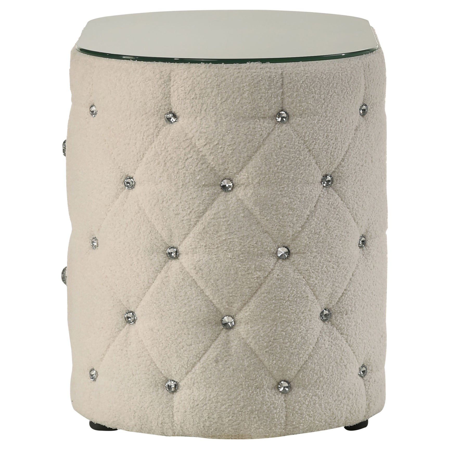 Sonya Ivory Nightstand Boucle - Ornate Home