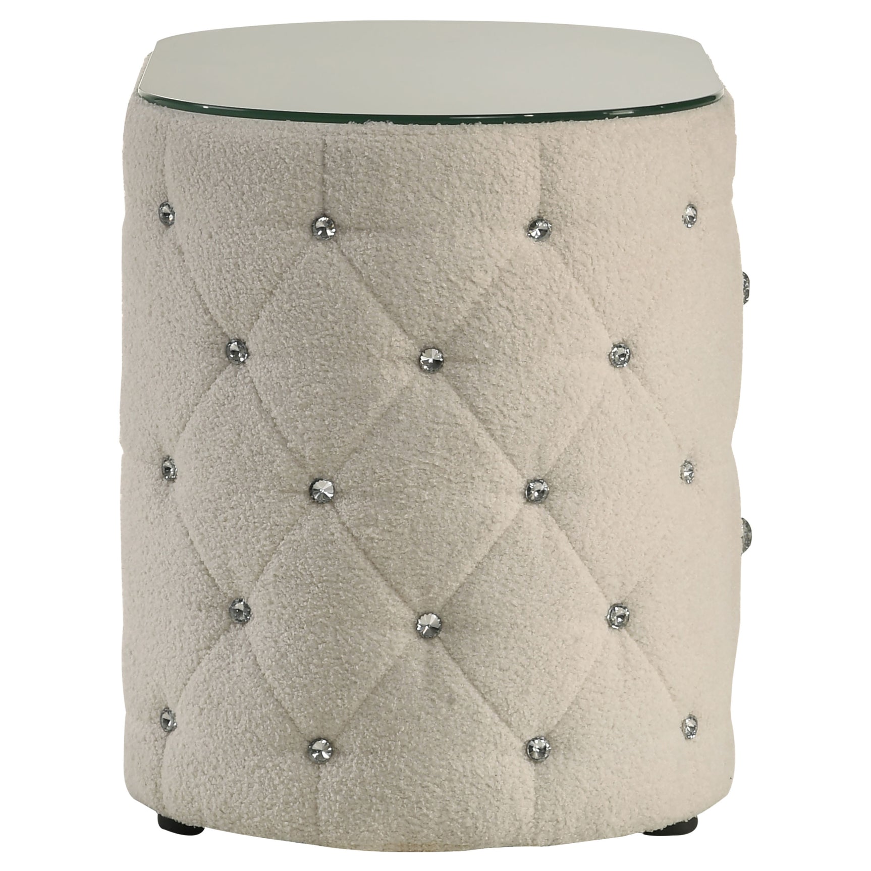 Sonya Ivory Nightstand Boucle - Ornate Home