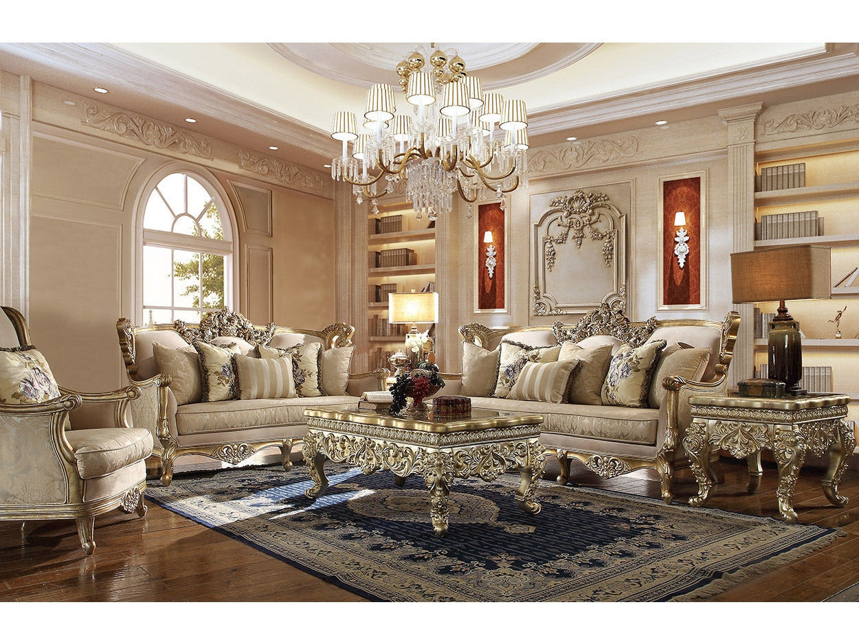 Sophia Champagne 3pc Living Room Set / HD-04-SSET3 - Ornate Home