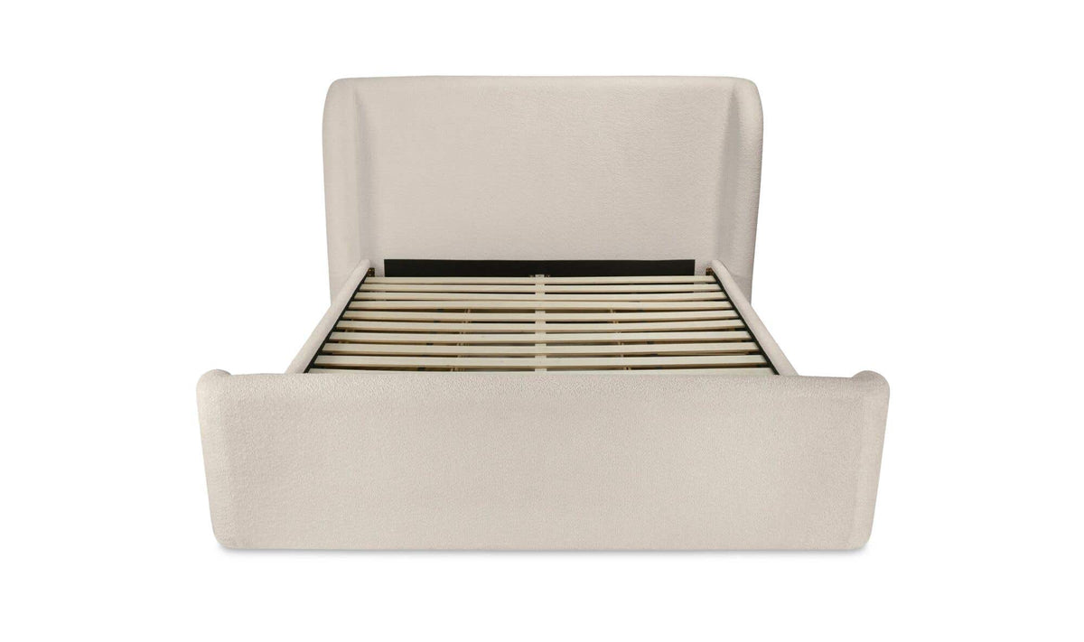 Sophia Cream Chenille Queen Storage Bed - Ornate Home