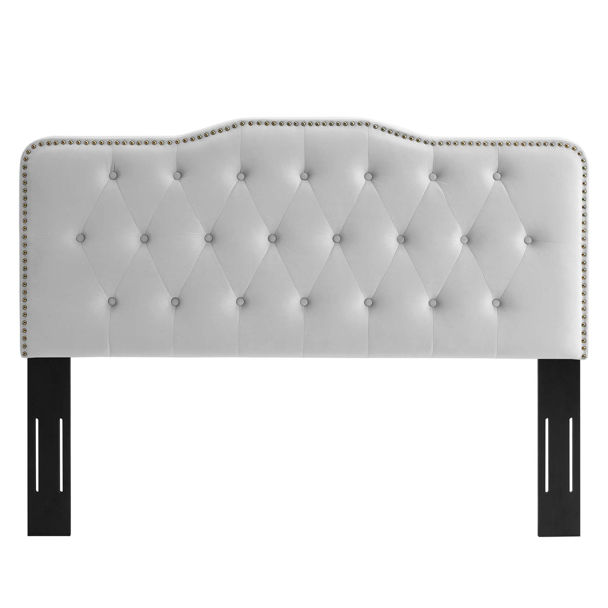 Sophia Light Gray Tufted Performance Velvet Twin Headboard - Ornate Home