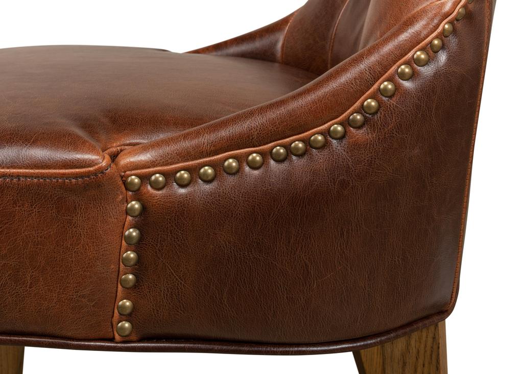 Sophie Brown Side Chair Leather (Set of 2) - Ornate Home
