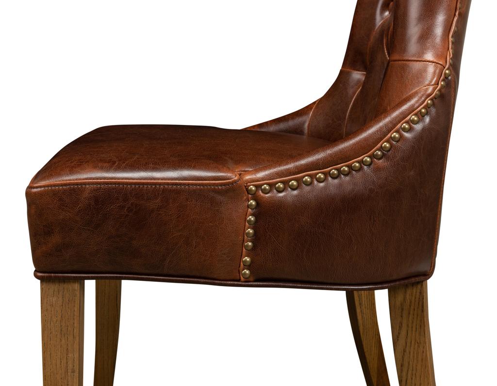Sophie Brown Side Chair Leather (Set of 2) - Ornate Home