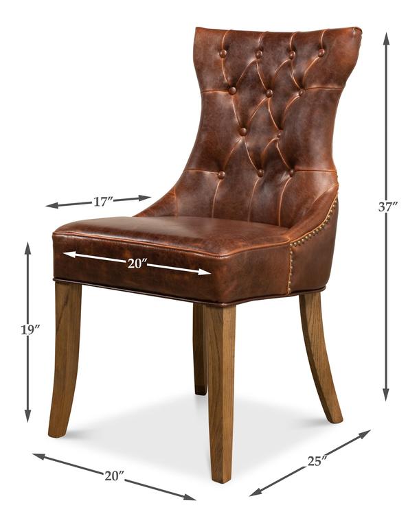 Sophie Brown Side Chair Leather (Set of 2) - Ornate Home