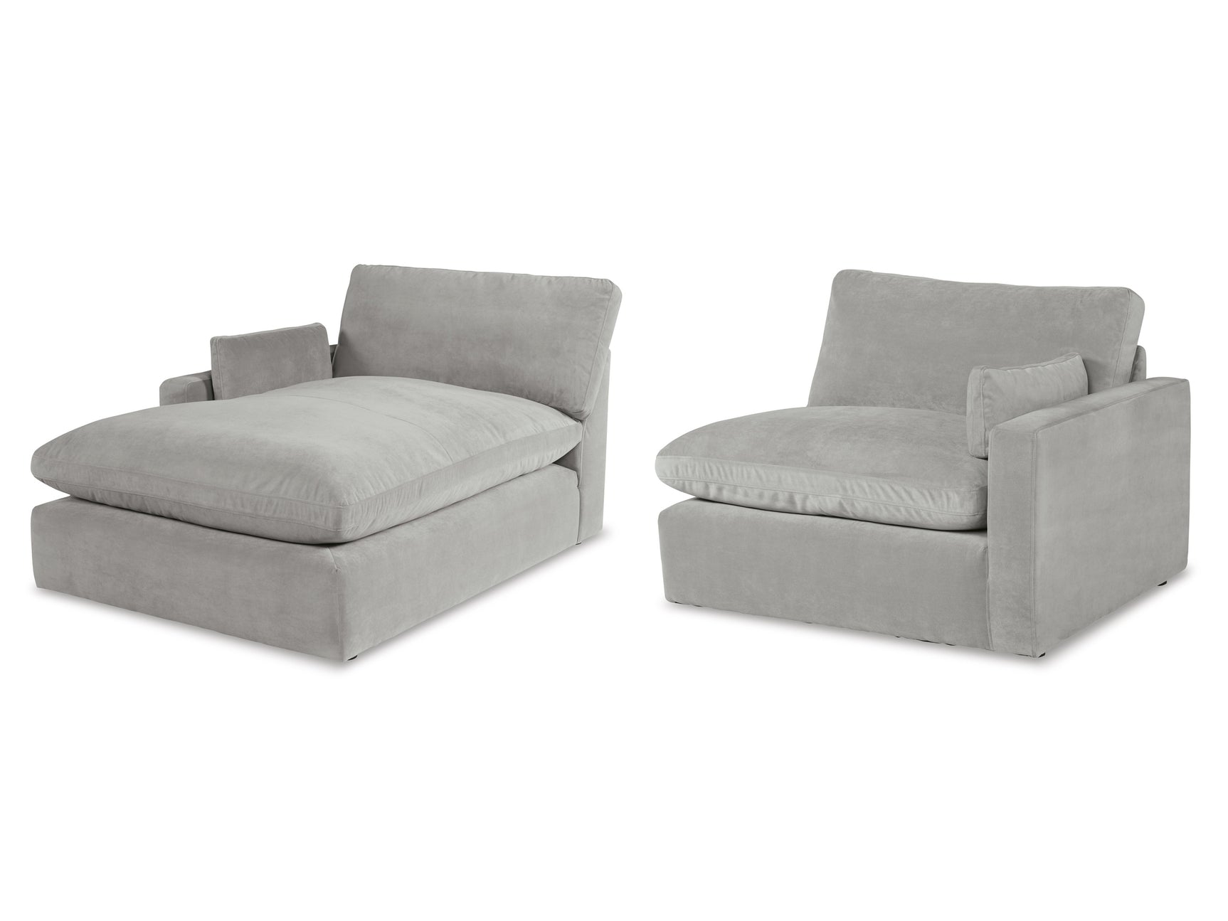 Sophie Gray Velvet Modular 2pc LAF Chaise Sectional - Ornate Home