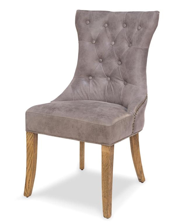 Sophie Grey Side Chair Leather (Set of 2) - Ornate Home