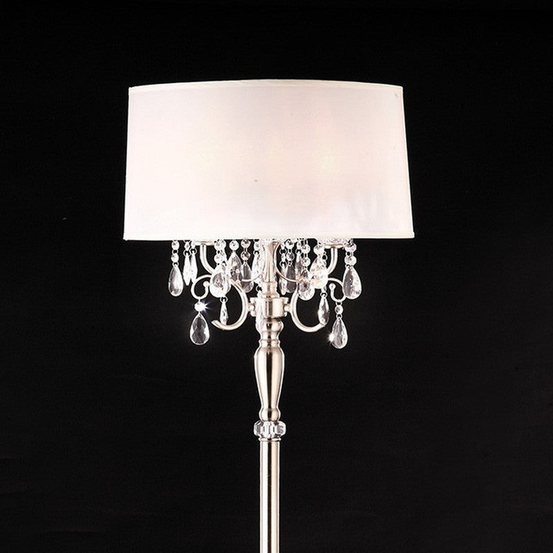 Sophy White/Chrome Floor Lamp - Ornate Home