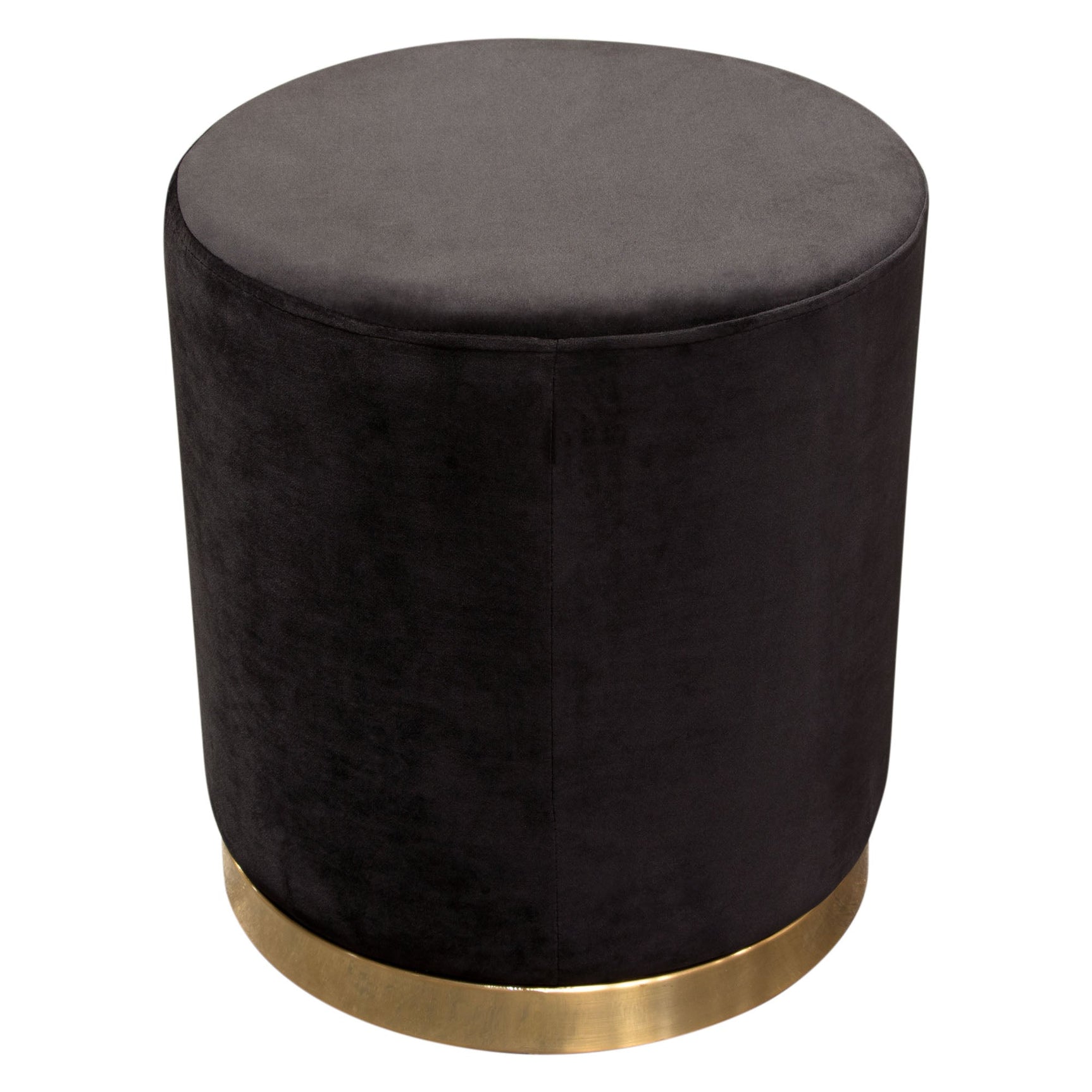 Sorbet Black Round Accent Ottoman - Ornate Home