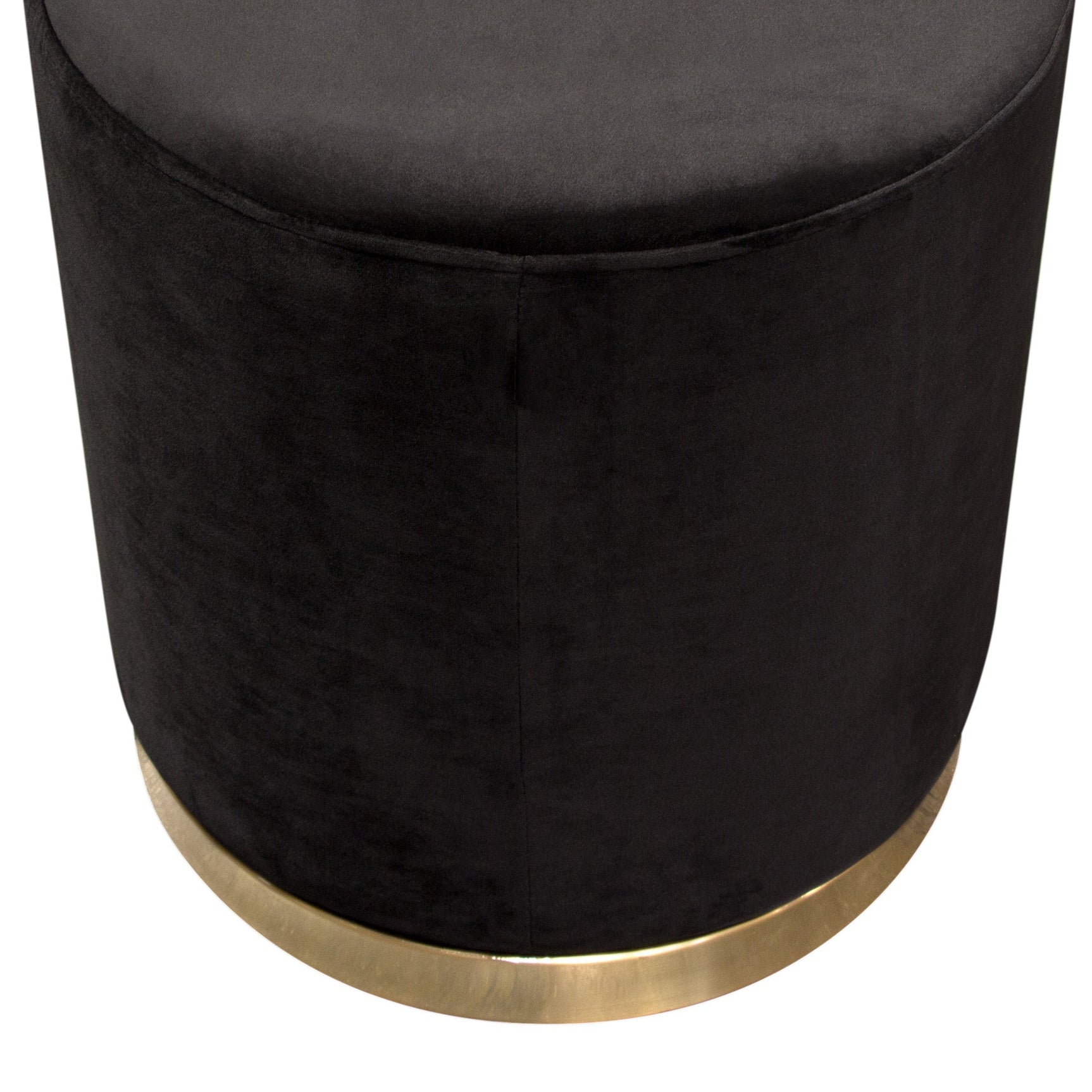 Sorbet Black Round Accent Ottoman - Ornate Home