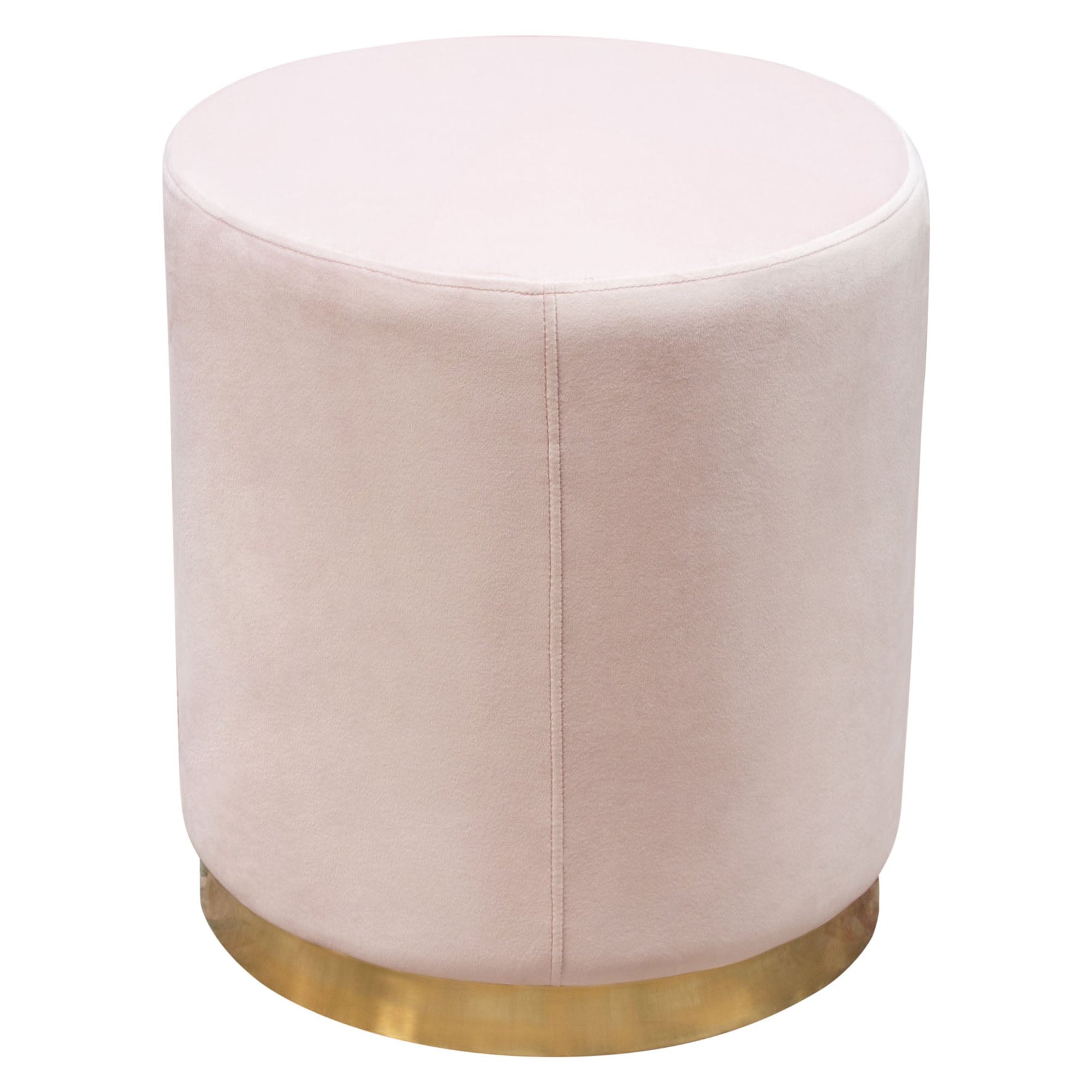 Sorbet Blush Pink Round Accent Ottoman - Ornate Home