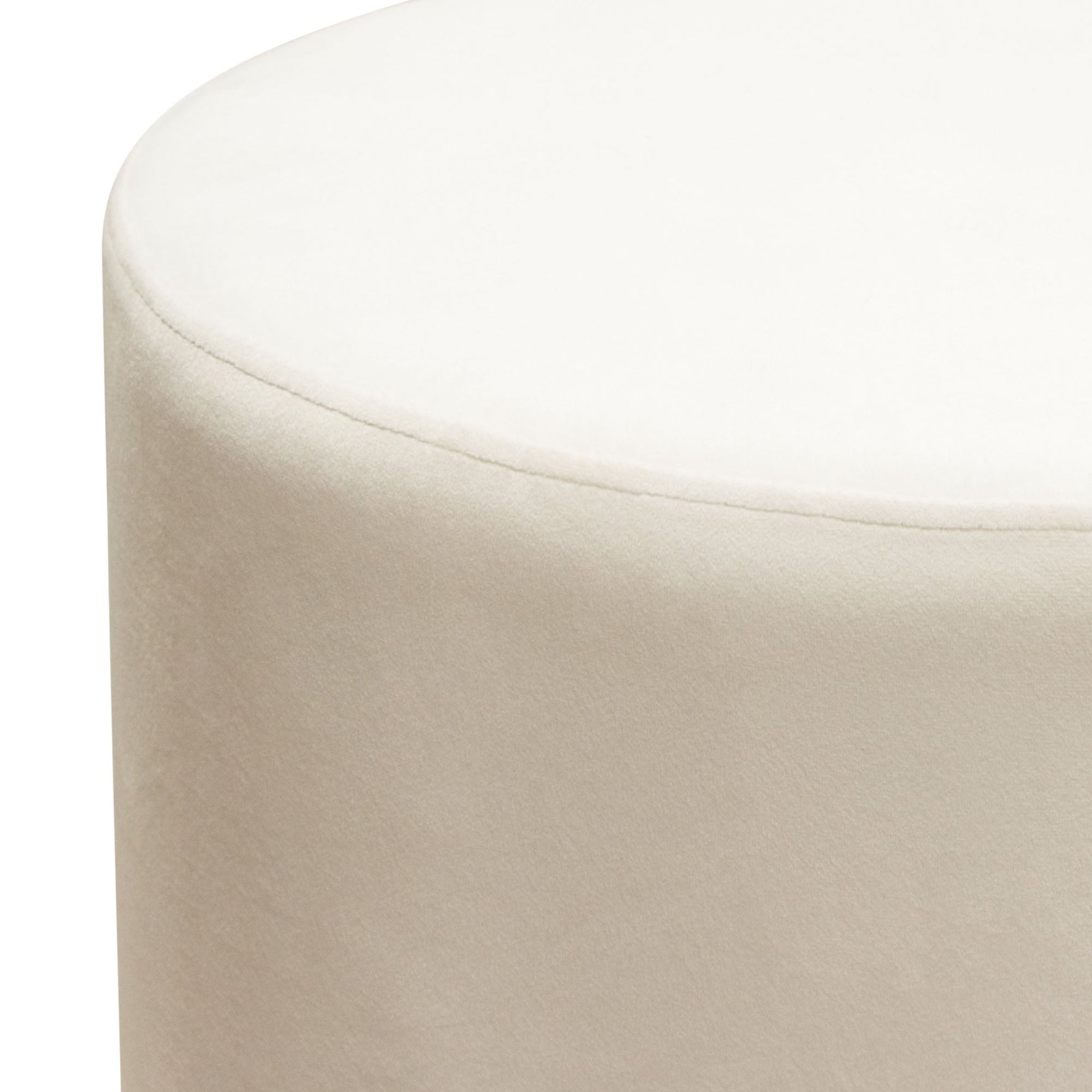 Sorbet Cream Round Accent Ottoman - Ornate Home