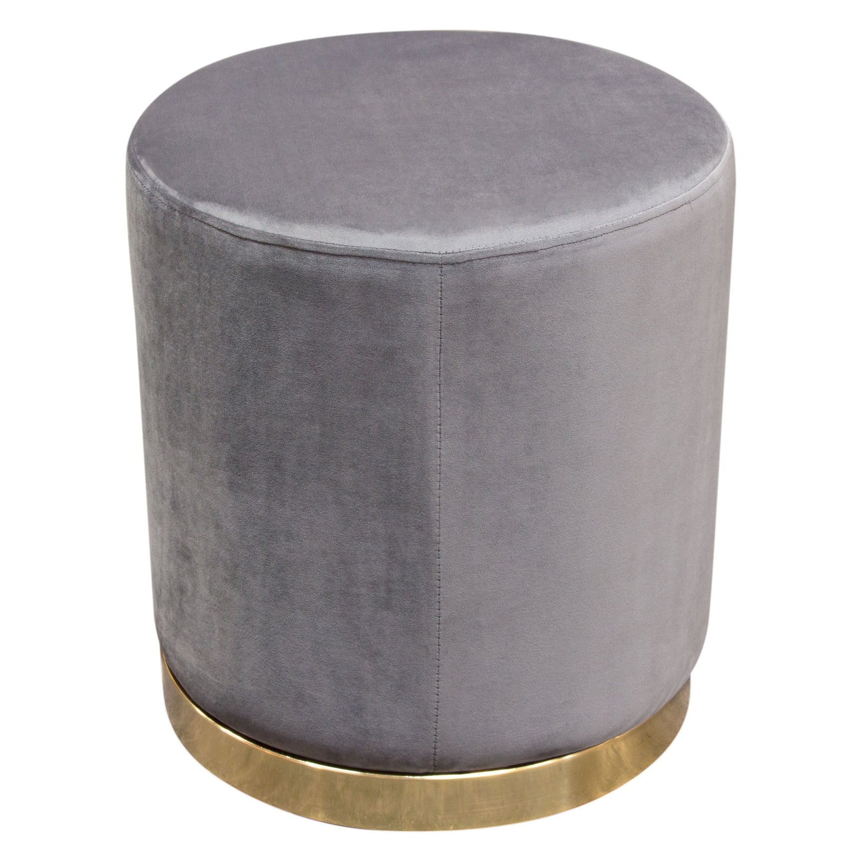 Sorbet Grey Round Accent Ottoman - Ornate Home