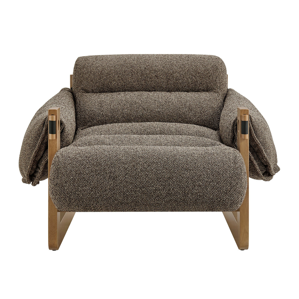 Sorelle Dark Brown/Earth Upholstered Fabric Sling Lounge Chair - Ornate Home