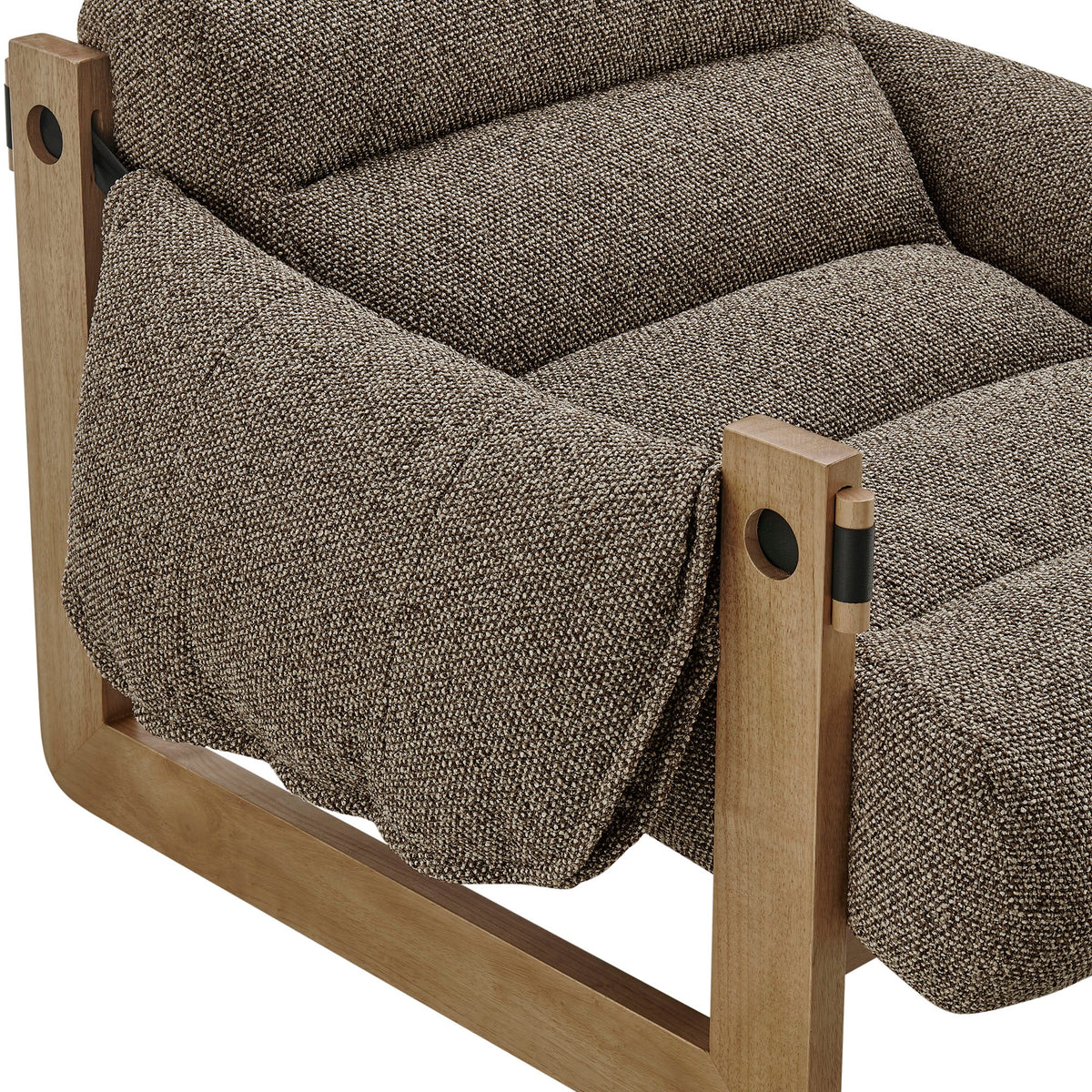 Sorelle Dark Brown/Earth Upholstered Fabric Sling Lounge Chair - Ornate Home