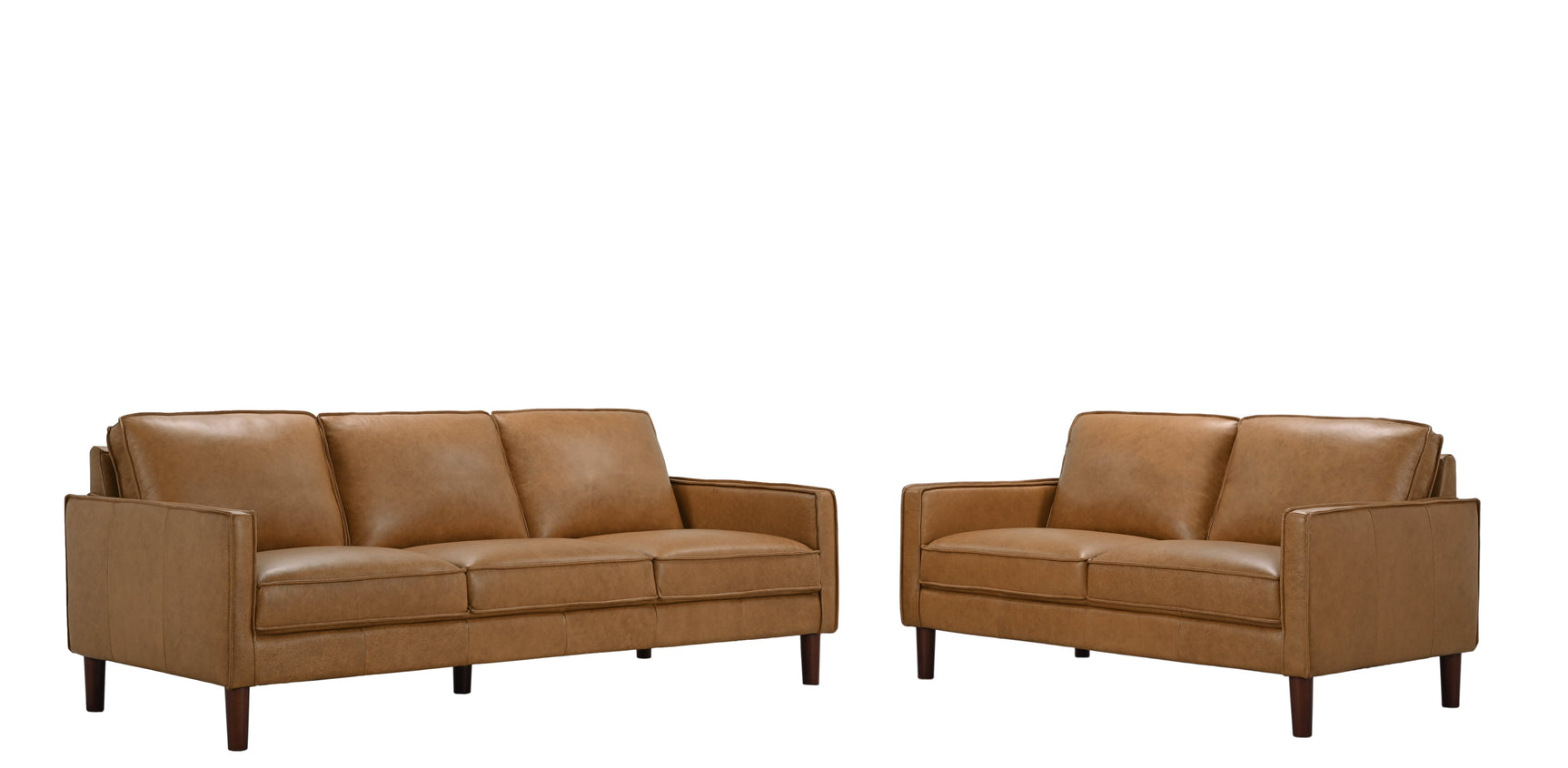 Soria Saddle Brown Top-Grain Leather Loveseat - Ornate Home